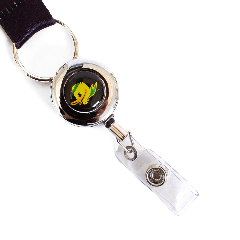 Fighting Duck, Neil, Black, Lanyard, Gifts, 0.75", Badge, Reel, University of Oregon, 960324
